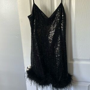 Fashion Nova black sequin mini dress